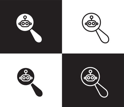 microbots icon. Outline and filled microbots icon from ai and future technology collection. Thin line and Solid vectors isolated on black, white background. Editable microbots symbol