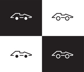 Obraz premium formula 1 icon. Outline and filled formula 1 icon from transportation collection. Thin line and Solid vectors isolated on black, white background. Editable formula 1 symbol