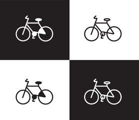 Fototapeta premium bicycle side view icon. Outline and filled bicycle side view icon from transportation collection. Thin line and Solid vectors isolated on black, white background. Editable bicycle side view symbol