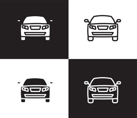 Obraz premium auto icon. Outline and filled auto icon from transportation collection. Thin line and Solid vectors isolated on black, white background. Editable auto symbol