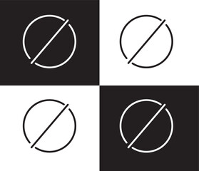 Fototapeta premium restrict icon. Outline and filled restrict icon from startup and strategy collection. Thin line and Solid vectors isolated on black, white background. Editable restrict symbol
