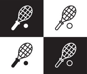 squash icon. Outline and filled squash icon from sport and game collection. Thin line and Solid vectors isolated on black, white background. Editable squash symbol © Abstract