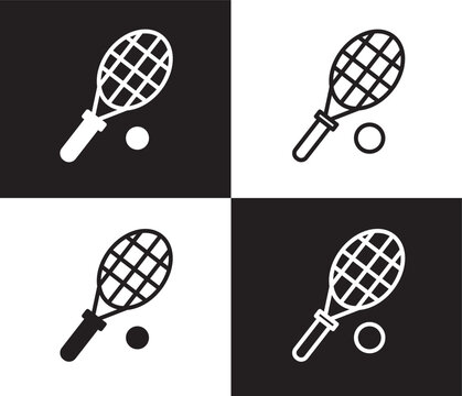 squash icon. Outline and filled squash icon from sport and game collection. Thin line and Solid vectors isolated on black, white background. Editable squash symbol