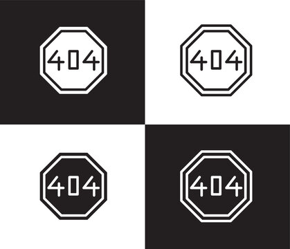 error 404 icon. Outline and filled error 404 icon from information technology collection. Thin line and Solid vectors isolated on black, white background. Editable error 404 symbol