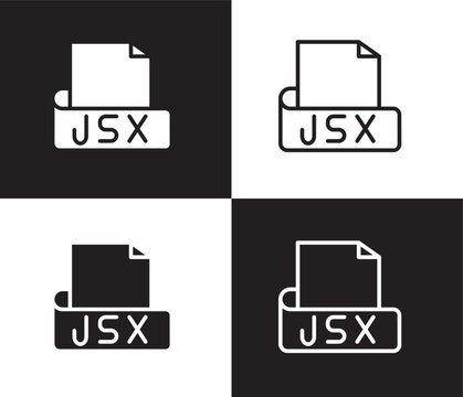 jsx icon. Outline and filled jsx icon from information technology collection. Thin line and Solid vectors isolated on black, white background. Editable jsx symbol