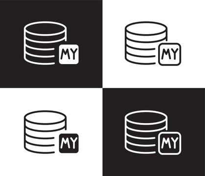 mysql icon. Outline and filled mysql icon from information technology collection. Thin line and Solid vectors isolated on black, white background. Editable mysql symbol