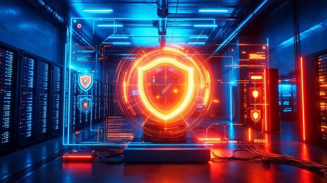 Cybersecurity data center with shield