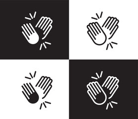 Obraz premium high five icon. Outline and filled high five icon from humans and behavior collection. Thin line and Solid vectors isolated on black, white background. Editable high five symbol