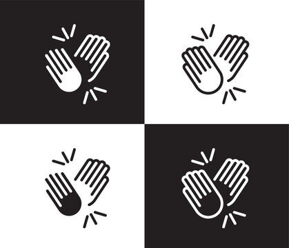high five icon. Outline and filled high five icon from humans and behavior collection. Thin line and Solid vectors isolated on black, white background. Editable high five symbol