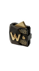 Obraz premium Futuristic geometric black and gold abstract object