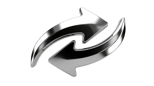 Shiny Silver Arrows Cycle Symbol 3d Render