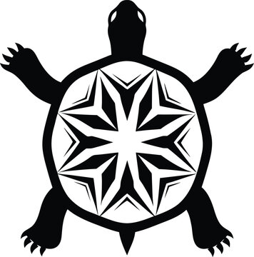 1238 pinta island tortoise dome shell long neck line art vector illustration on transparent background