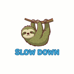 Sloth hanging from a branch slowly. © MuhArif