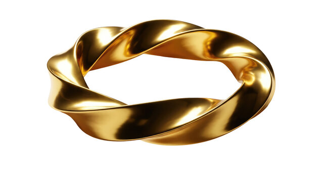 Abstract Gold Ring Swirl Infinity Loop Shape