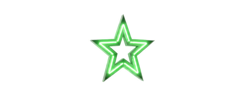 Glowing Neon Green Star Award