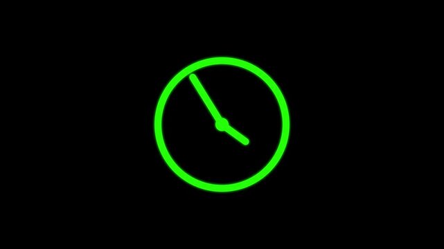 Clock Animate Clock icon animation fast , End Time Concept.4k video