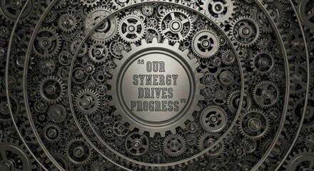 Obraz premium Interconnected Gears Driving Progress and Synergy