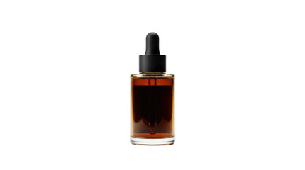 Naklejka premium Amber serum dropper bottle isolated on white