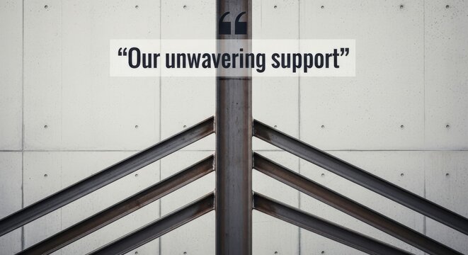 Pillar of unwavering support with quote