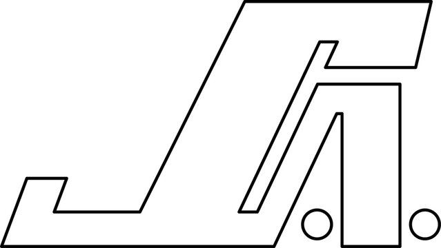 Technical architectural drawing showing abstract angular geometric shapes and circles resembling a modern furniture layout or floor plan element in 2D CAD style.
