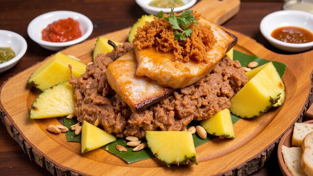 Hawaiian Traditional BBQ Feast with Pineapple