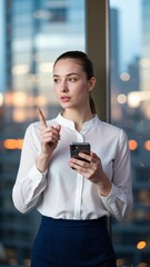 Fototapeta premium Focused Professional Swiping and Pointing