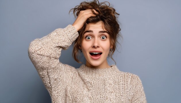 Female Model Overcomes Forgetfulness, Recalls Task After Delay, Expresses Surprise, Makes Note To Buy Presents For Friends During Holidays. Persistent Memory Issues.