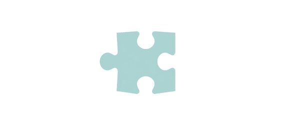 Fototapeta premium Single Light Blue Puzzle Piece Isolated White Background