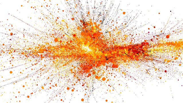 Vibrant Abstract Paint Splatter Explosion on White