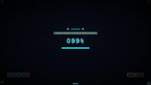Futuristic Digital Loading Bar with Percentage Counter Animation.