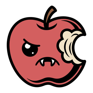 Kawaii Goth Apple With Fang Bite Mark