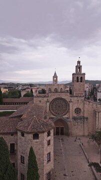 Aerial view of the monastery of sant cugat del valles