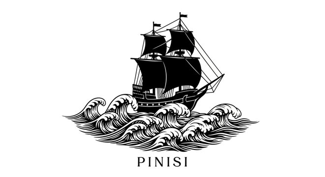 Traditional Pinisi Sailing Ship Vessel.