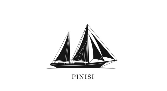 Traditional Pinisi Sailboat Sailing Vessel.
