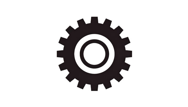 Industrial black gear wheel icon