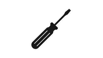 Fototapeta premium Black industrial screwdriver tool icon
