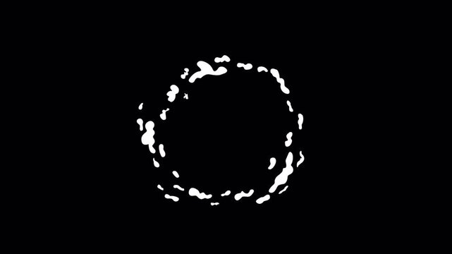 Animated 2D Smoke Explosion FX Animation  Hand Drawn Cartoon Smoke Burst Elements on Black Background with Alpha