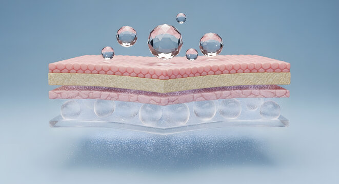 Vitamin molecule essence skin absorption healthy glow formula cosmetic ingredient dermatology science medical biology research beauty product