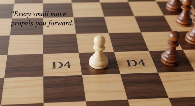 Single White Pawn on Chessboard D4