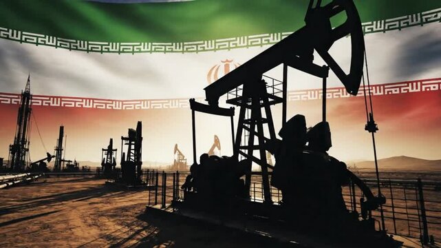 Operating oil field equipment in open terrain at dusk