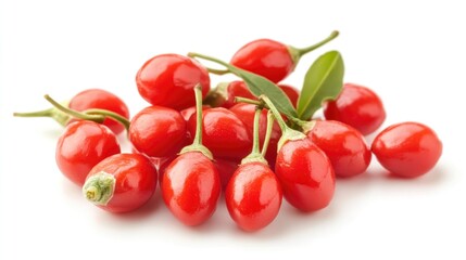 Fresh red Goji Berries Isolated on White Background – Healthy Superfood Ingredient, High Quality Food Photography. High quality photo