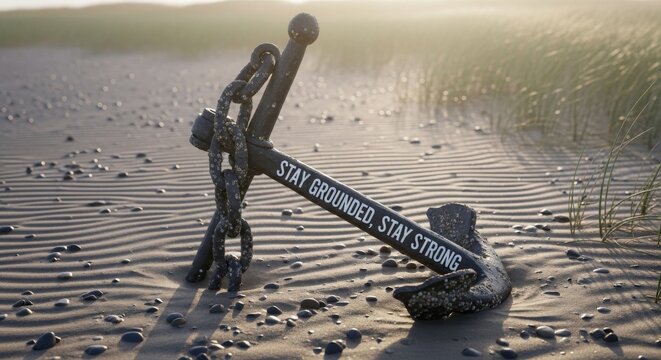 A Heavy Anchor Firmly Planted in Sandy Soil