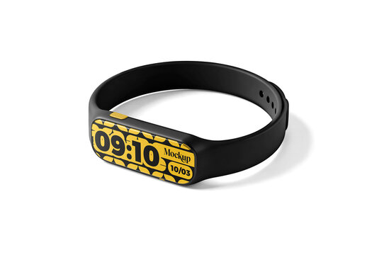 A Fitness Band Three Quarter View Mockup