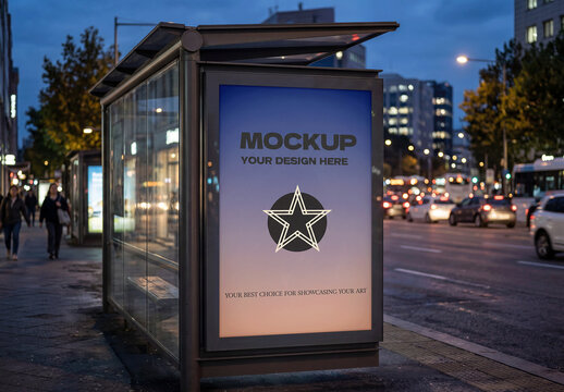 Bus Stop Billboard Mockup