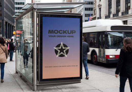 Bus Stop City Mockup