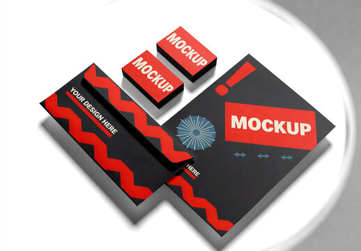 Fisheye Lens Brand Identity Mockup Stationery Set Copia