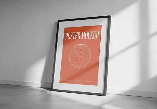 Frame Mockup Leaning Against Wall On Floor