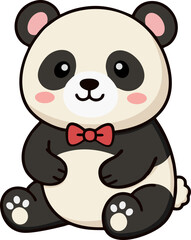 Obraz premium panda black and white body vector
