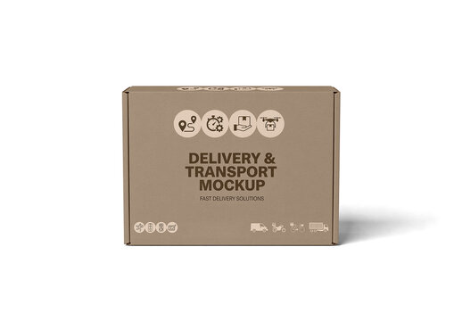 Paperboard Parcel Package Front Mockup