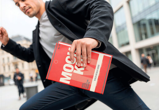 Person Holding A Book Mockup